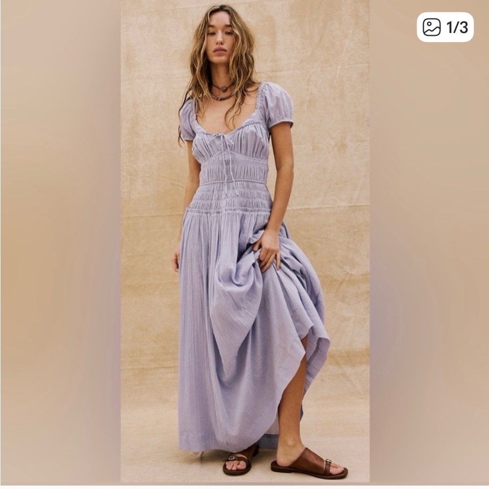 *Free People lavender-blue Maxi Dress (WORN ONCE) basically NEW